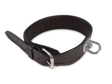 Blood tracking leather collar 40 cm brown