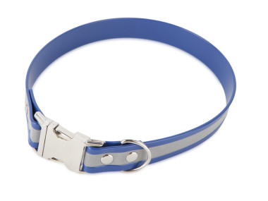Firedog BioThane collar Clip Reflect 25 mm 35 cm blue
