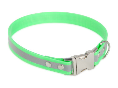 Firedog BioThane collar Clip Reflect 25 mm 39 cm light green