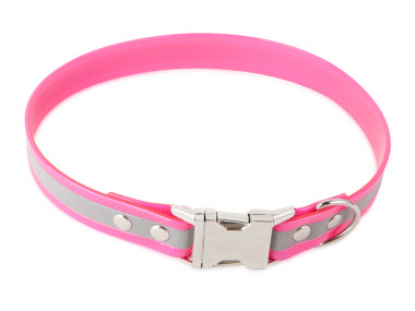 Firedog BioThane collar Clip Reflect 25 mm 40 cm pink