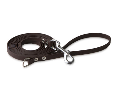 Firedog BioThane Dog leash 13 mm 1,2 m with handle & D-ring dark brown
