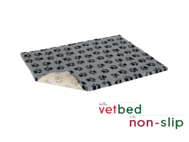 Vetbed® Non-Slip grey with black paws 100 x 150 cm