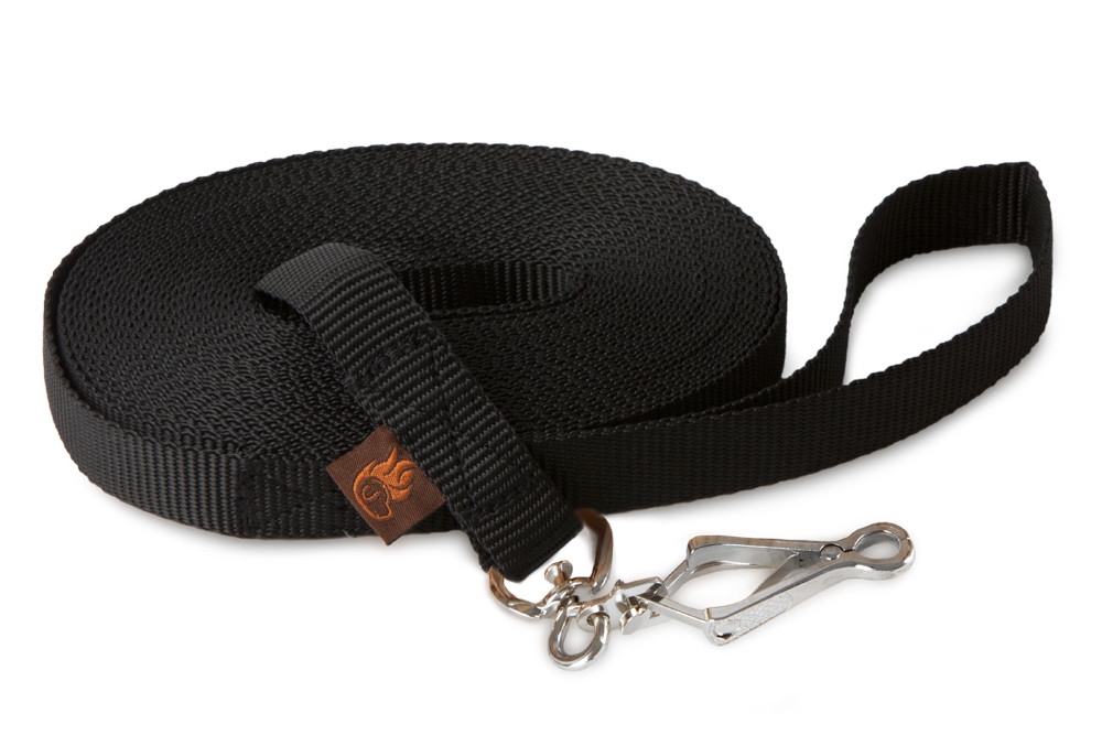 Firedog Tracking leash 20 mm scissor snap hook 6 m black ST206/02 8585041110212 FIREDOG