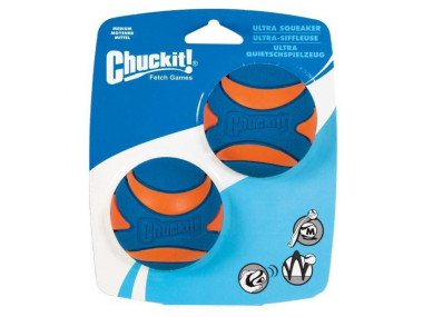 Chuckit! Ultra Squeaker Ball Medium 6,5 cm 2 Stk.  