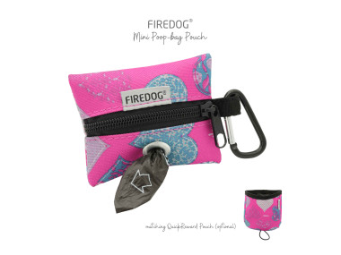 Firedog Mini Zásobník na sáčky na exkrementy nylon Fuchsia Hearts