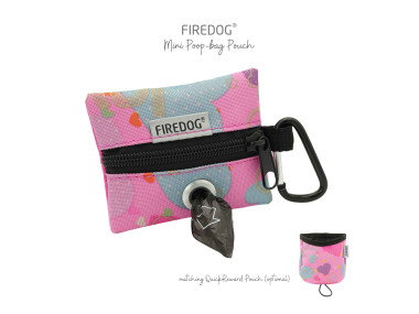 Firedog Mini Zásobník na sáčky na exkrementy nylon Pastel Hearts