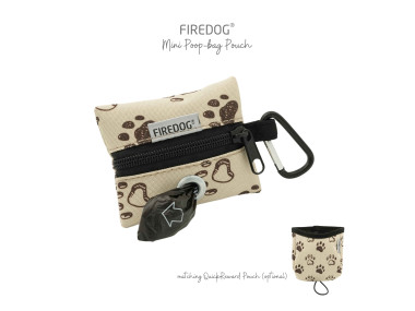 Firedog Mini Zásobník na sáčky na exkrementy nylon Labky béžový