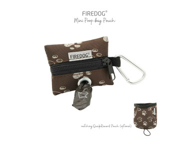 Firedog Mini Zásobník na sáčky na exkrementy nylon Labky hnedý