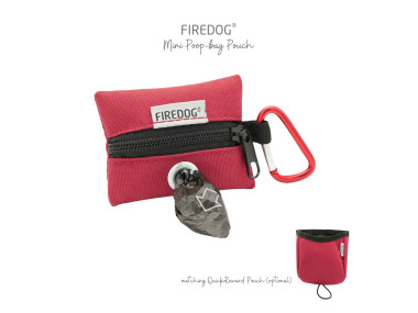 Firedog Mini Zásobník na sáčky na exkrementy nylon bordový