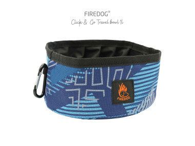 Firedog Click & Go cestovná miska 1,0 L Modern modrá