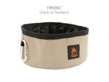 Firedog Click & Go cestovná miska 1,0 L béžová