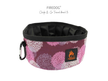Firedog Click & Go travel bowl 1,0 L Berry Dandelion