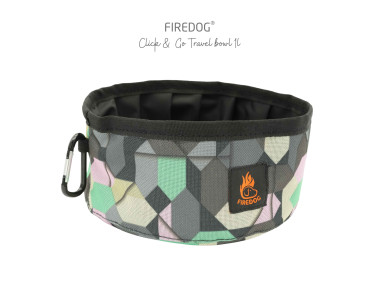 Firedog Click & Go travel bowl 1,0 L Pastel Blocks
