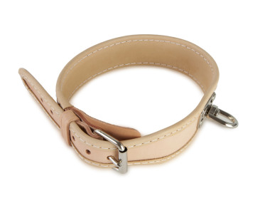 Blood tracking leather collar 45 cm nature