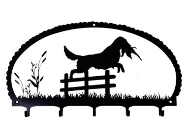 Schlüsselbrett - Flat Coated Retriever springing