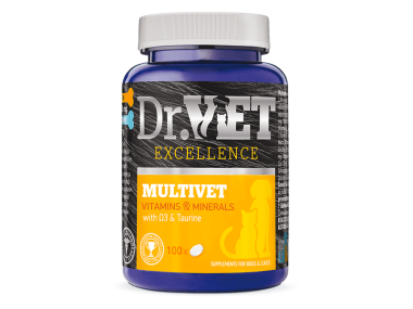 Dr.VET Excellence MULTIVET Vitamins & Minerals 500 g 500 tablets BEST BEFORE 04/11/2026