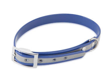 Firedog BioThane collar Basic Reflect 19 mm 30-38 cm blue
