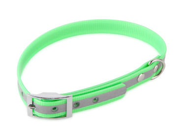 Firedog BioThane collar Basic Reflect 19 mm 35-43 cm light green