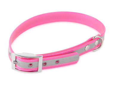 Firedog BioThane Halsband Basic Reflekt 19 mm 30-38 cm rosa
