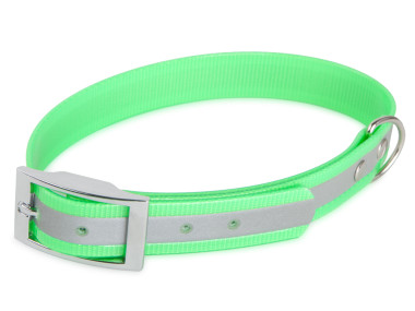 Firedog BioThane collar Basic Reflect 25 mm 35-43 cm light green