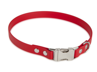 Firedog BioThane collar Clip 19 mm 36 cm red