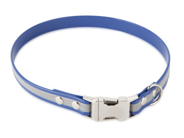 Firedog BioThane Halsband Clip Reflekt 19 mm 41 cm blau