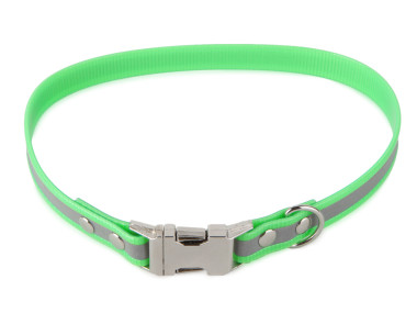 Firedog BioThane collar Clip Reflect 19 mm 36 cm light green