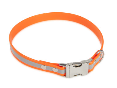 Firedog BioThane Halsband Clip Rreflekt 19 mm 44 cm orange