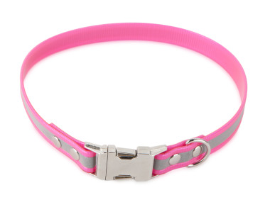 Firedog BioThane Halsband Clip Reflekt 19 mm 36 cm rosa