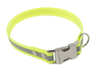 Firedog BioThane Halsband Clip Rreflekt 19 mm 44 cm gelb