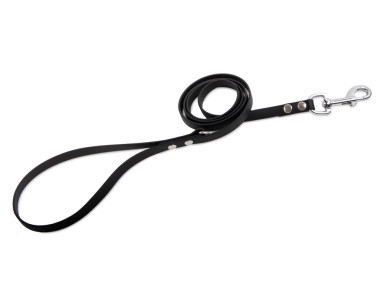 Firedog BioThane Hundeleine 13 mm 1,2 m mit Handschlaufe & D-Ring schwarz