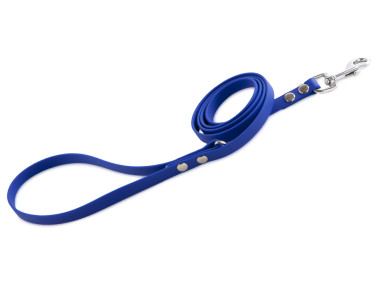 Firedog BioThane Hundeleine 13 mm 2 m mit Handschlaufe & D-Ring blau