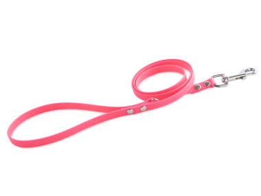 Firedog BioThane Hundeleine 13 mm 1,2 m mit Handschlaufe & D-Ring rosa