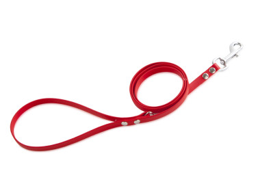 Firedog BioThane Hundeleine 13 mm 1,2 m mit Handschlaufe & D-Ring rot