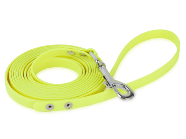 Firedog BioThane Dog leash 13 mm 1,2 m with handle neon yellow