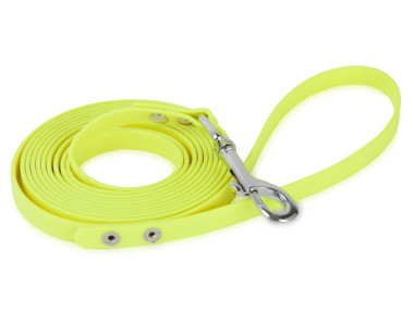 Firedog BioThane Hundeleine 13 mm 1,2 m mit Handschlaufe neongelb