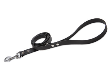 Firedog BioThane Dog leash 19 mm 1,2 m with handle & D-ring black