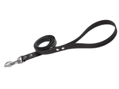 Firedog BioThane Hundeleine 19 mm 2 m mit Handschlaufe & D-Ring schwarz