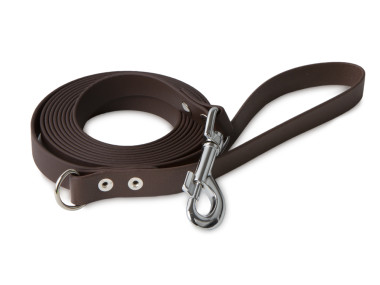 Firedog BioThane Hundeleine 19 mm 2 m mit Handschlaufe & D-Ring dunkelbraun