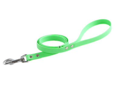 Firedog BioThane Hundeleine 19 mm 1,2 m mit Handschlaufe & D-Ring hellgrün