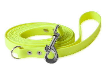Firedog BioThane Hundeleine 19 mm 1,2 m mit Handschlaufe & D-Ring neongelb
