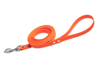 Firedog BioThane Hundeleine 19 mm 1,2 m mit Handschlaufe & D-Ring orange