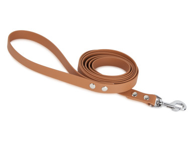 Firedog BioThane Hundeleine 19 mm 1,2 m mit Handschlaufe hellbraun