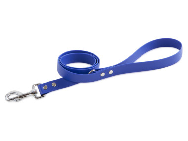 Firedog BioThane Hundeleine 25 mm 1,2 m mit Handschlaufe & D-Ring blau