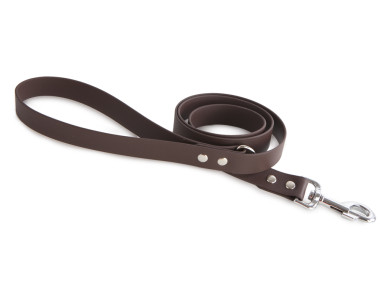 Firedog BioThane Dog leash 25 mm 2 m with handle & D-ring dark brown
