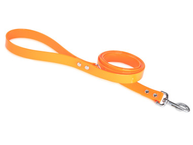 Firedog BioThane Dog leash 25 mm 2 m with handle & D-ring Glossy orange