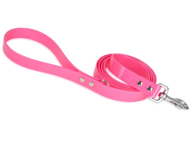 Firedog BioThane Hundeleine 25 mm 3 m mit Handschlaufe & D-Ring Glossy rosa