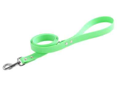 Firedog BioThane Dog leash 25 mm 1,2 m with handle & D-ring light green