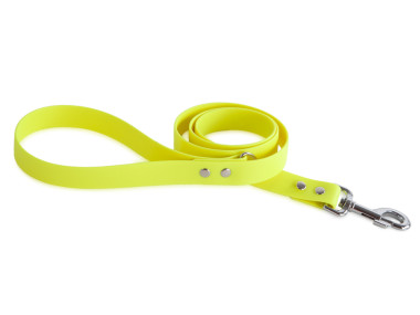 Firedog BioThane Dog leash 25 mm 1,2 m with handle & D-ring neon yellow