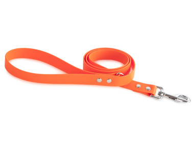 Firedog BioThane Hundeleine 25 mm 1,2 m mit Handschlaufe & D-Ring orange